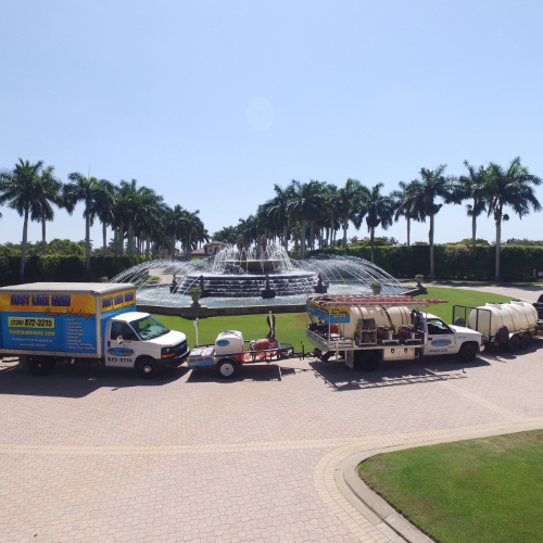 We're ready to make sure this fountain is nice and clean and begin our commercial power washing